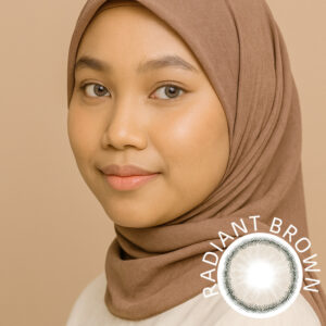 Model wearing Radiant Brown Contact Lenses soft ring Malaysia