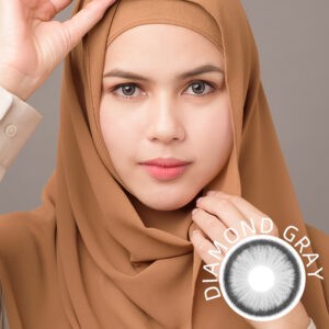 Model wearing Diamond Gray Contact Lenses 14.5mm Eurasian look