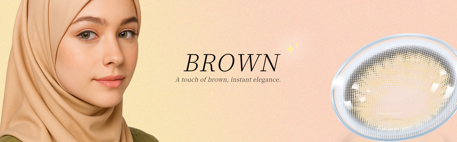 Category banner: Brown brown-colored contact lenses category image